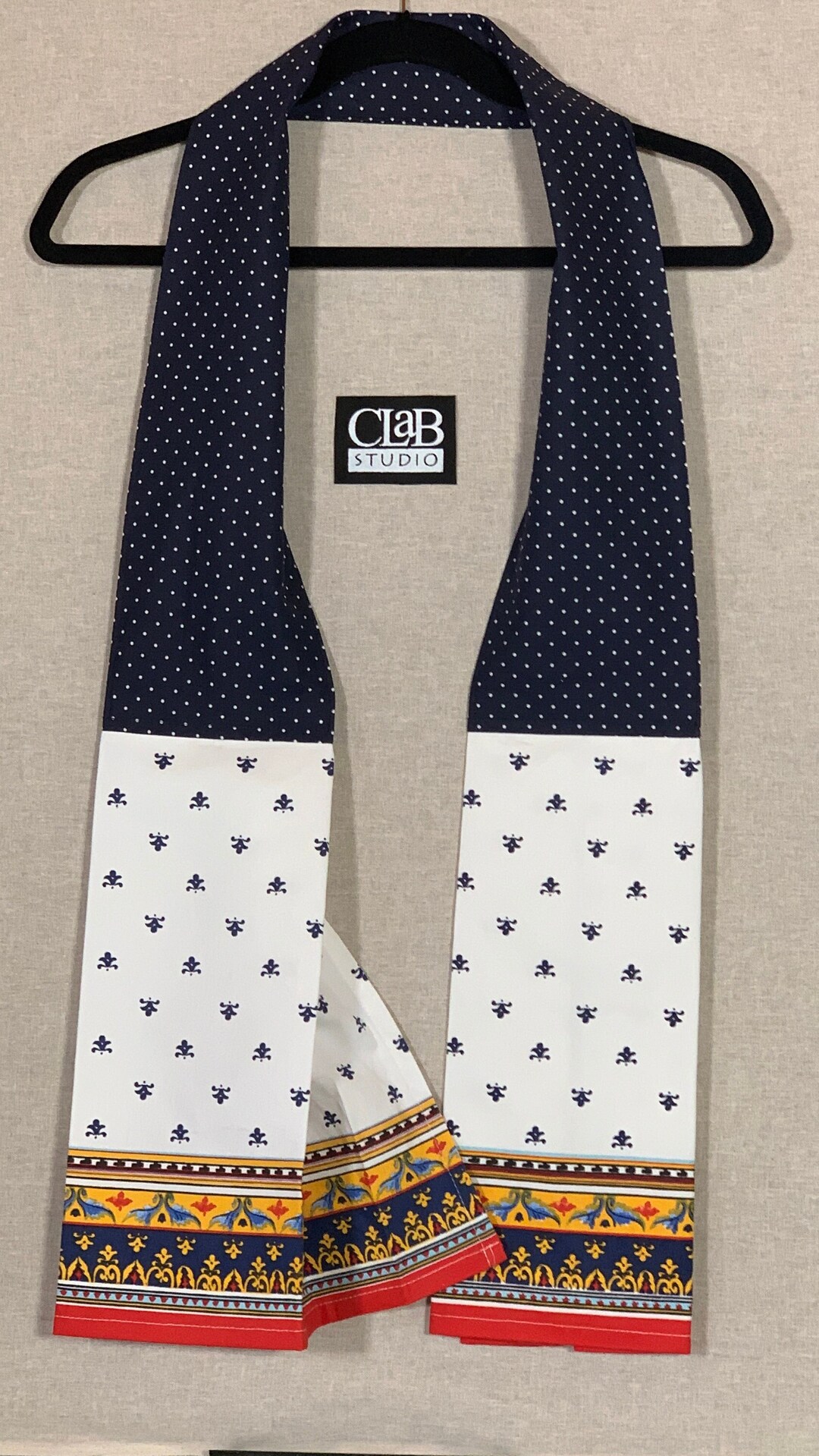 Sicilian Navy and Red Sues Chef Scarf 68 Boa Style Etsy