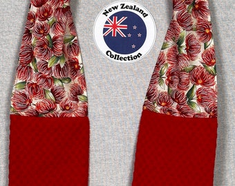 New Zealand Collection! Pohutukawa Tree Sue’s Chef Scarf kitchen boa style kitchen towel for NZ Lovers, Cooks, Bakers, Grillers & Gardeners