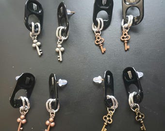 Key'd Monster tab earrings