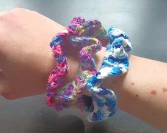 varied colorful Crochet Scrunchies
