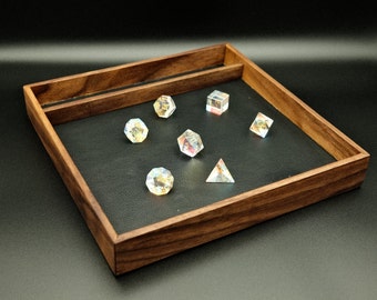 Handmade Dice Tray, Würfelbox Walnuss Walnut