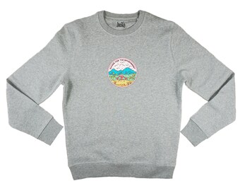 Heiko ‘Sucker for the Environment’ | Sustainable Sweatshirt | Organic Cotton & Recycled Polyester | Unisex | Grey and Pink