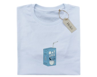 Oat Milk Addict T-Shirt: Organic Cotton, Vegan Approved