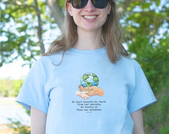 Organic Cotton Earth Graphic T-Shirt: Sustainable Unisex Tee