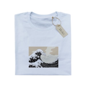 Organic Cotton T-Shirt: &#39;Plastic Wave&#39; Art, Sustainable Unisex Tee
