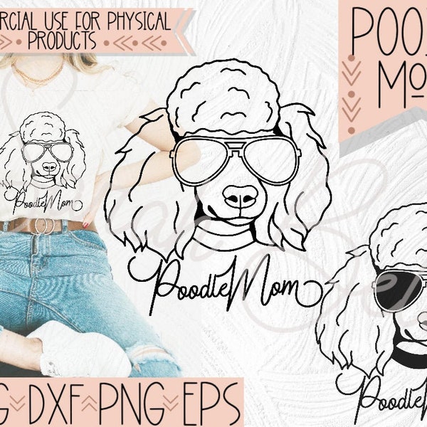 Poodle Mom SVG, Poodle Dog Mom Clipart, Poodle Dog Design