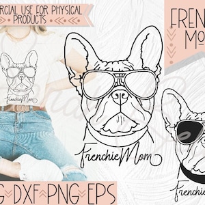 Frenchie Dog Mom SVG, French Bulldog Clipart, Frenchie Dog Design