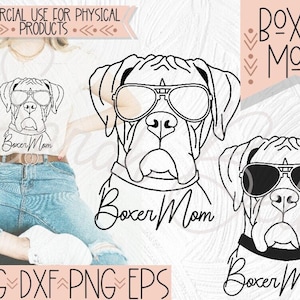 Boxer Dog Mom SVG, Boxer Dog Clipart, Boxer Dog Design