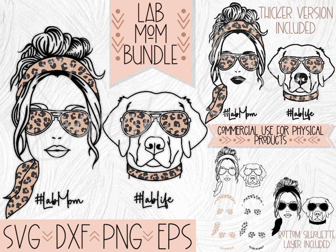Lab Dog Mom SVG Design Bundle, Labrador Retriever Sublimation and Cut ...