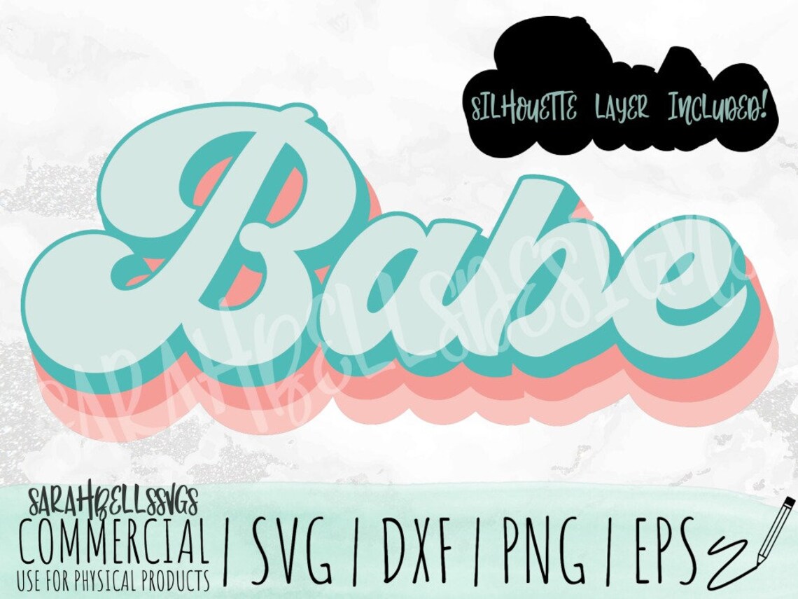 Babe Retro Style SVG Vintage Word Art PNG Babe Tshirt Etsy