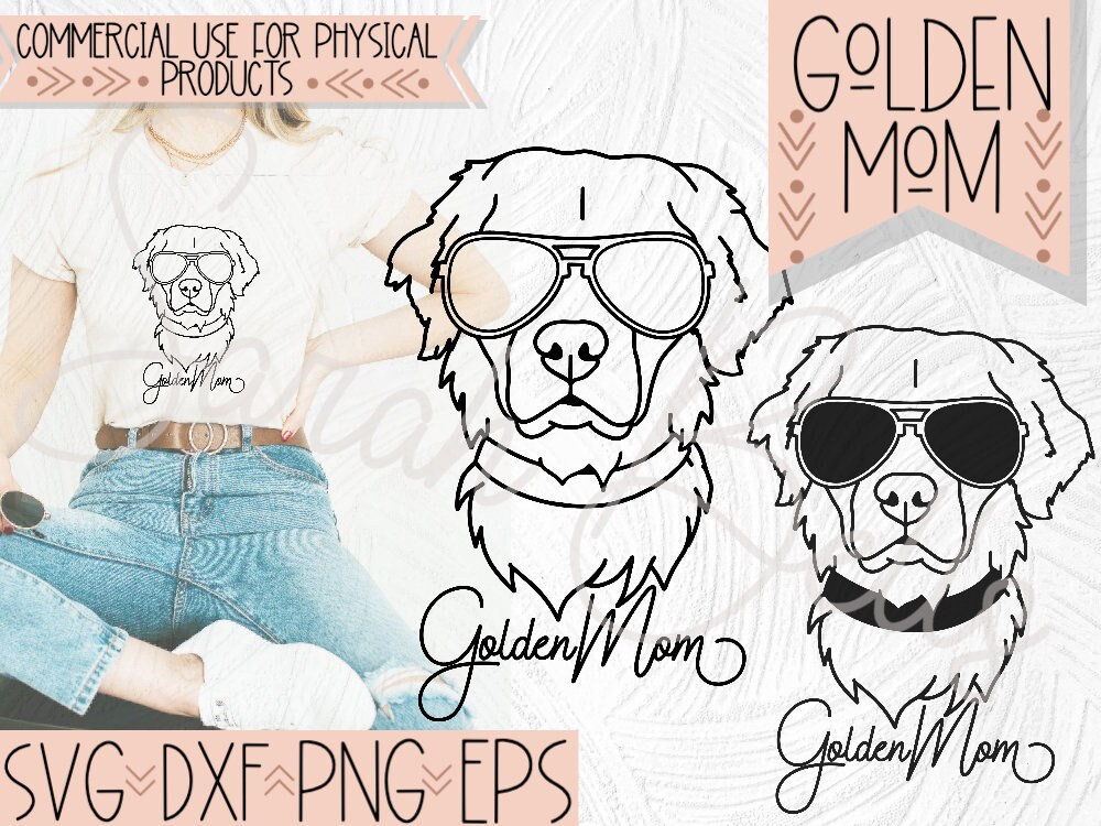 Golden Retriever Mom SVG Golden Dog Clipart Golden Retriever - Etsy