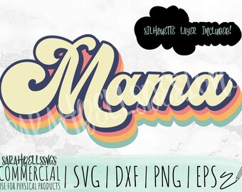 r'mama✡ MAMA Embroidered Retro Sweat, Mom Thread Unisex Tee, Machine