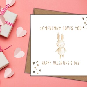 Biglietto di San Valentino / somebunny ti ama / carino / divertente