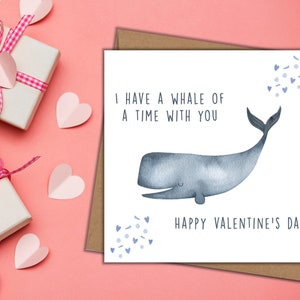 Valentijnskaart | schattige | grappige | walvis van een tijd