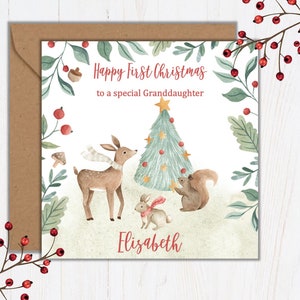 Primo Natale personalizzato del bambino / Natale della prima famiglia / Nipote / Nipote / Figlioccia / Figlioccio / Animali / Ricordo