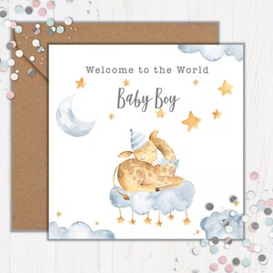 Nouvelle carte bébé personnalisée | Félicitations | Arrivée d’un nouveau bébé | petit garçon | Bébé