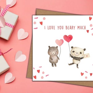 Carte de Saint-Valentin | Je t’aime beaucoup | mignonne | drôle