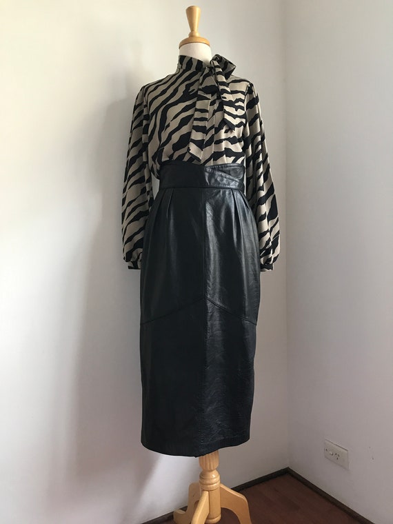 Luxurious High Neck Nude Zebra Print Blouse