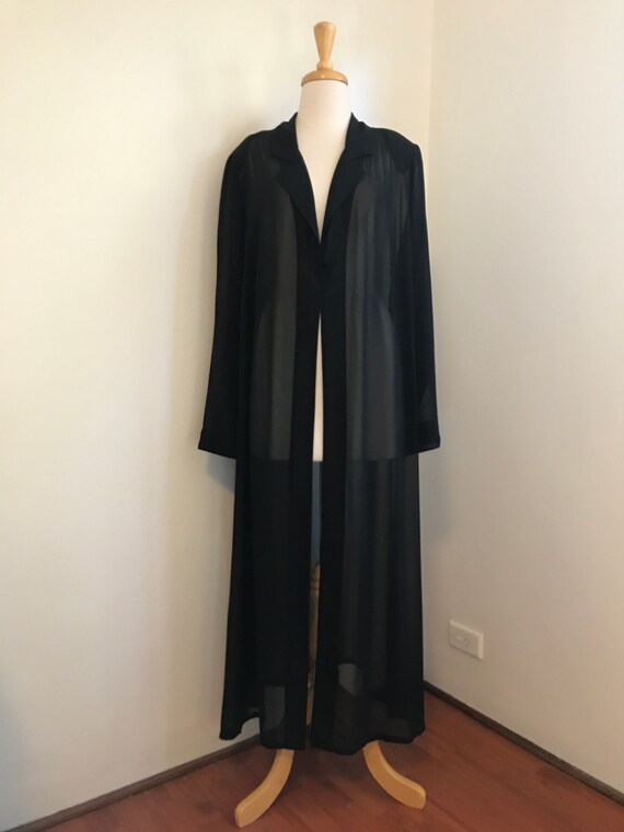 Vintage Black Sheer Robe