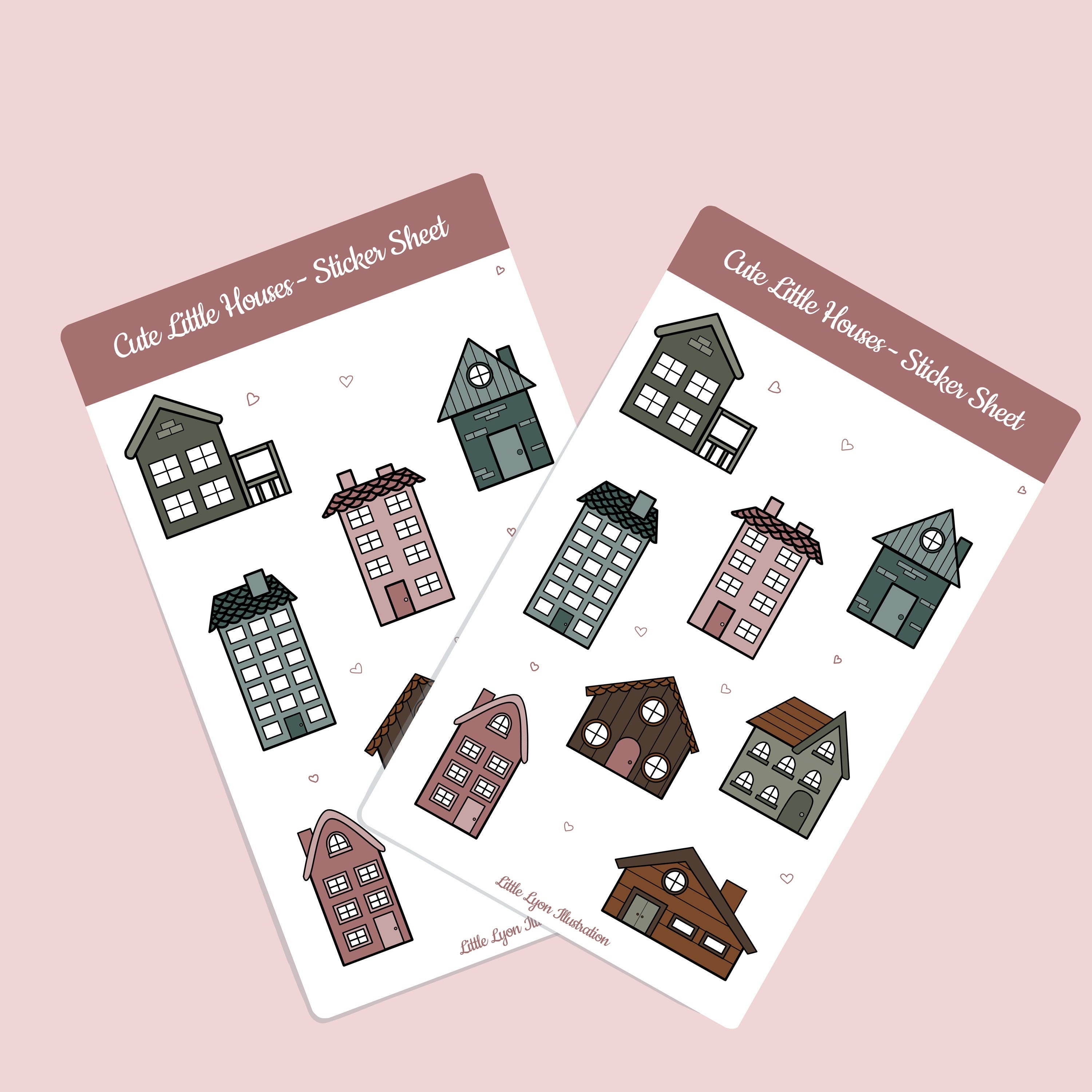 Little House Sticker Set cute stickers handmade matte white Etsy