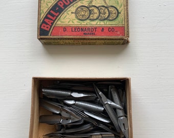 Ball Point Pen Nibs Almost a full box of antique nibs from D Leonard’s & Co - Made in Birmingham London