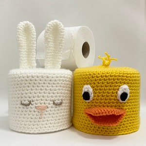 Duck and Rabbit Toilet Roll Cosy/Cover - Easter - unique gift - crochet - bathroom decor - decorations - happy - chick - Easter egg hunt