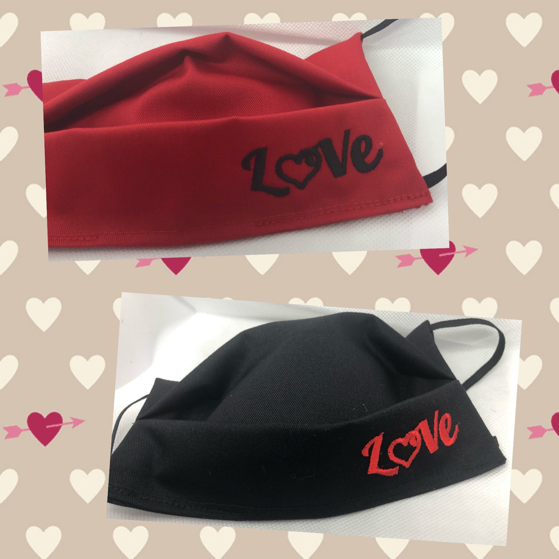 Valentines Face mask. Valentine gift Uk. Heart face mask. Love Etsy