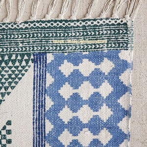 8x10Ft Handmade Rug, Cotton Rug, Handblock Printed Rug, Floor Area Rug, Rag Rug, Hand woven Rug, Decorative Rug, Indian Duri Carpet