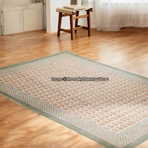 6x9 Ft Rug, Cotton Rug, Handmade Rug, Hand block Printed Rug, Floor Area Rug, Boho Rug, Hand woven Rug, Decorative Rug, Indian Rug Carpet