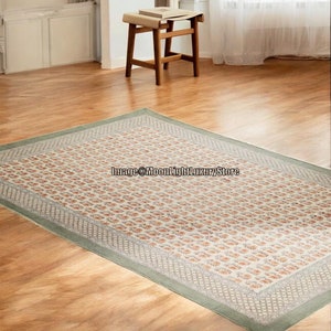 Square Rug 4x4ft, 5x5ft, 6x6ft, 8x8ft, Cotton Rug, Handmade Rug, Hand block Printed Rug, Floor Area Rug, Boho Rug, Decor Rug, Indian Rug