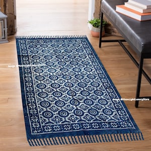 6x9 Ft Rug Indigo Rug Cotton Rug Handmade Rug Indian Rug Woven Rug Dari Rug Carpet Rug Area Rug Indian Rug Floor Rug Runner Rug Vintage Rug