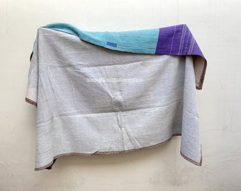 Kantha Quilt Vintage Ralli Quilt Hand Stitched Blanket Indian Cotton Throw Beach Throw Reversible Kantha Bedspread Handmade Kantha Bedcover