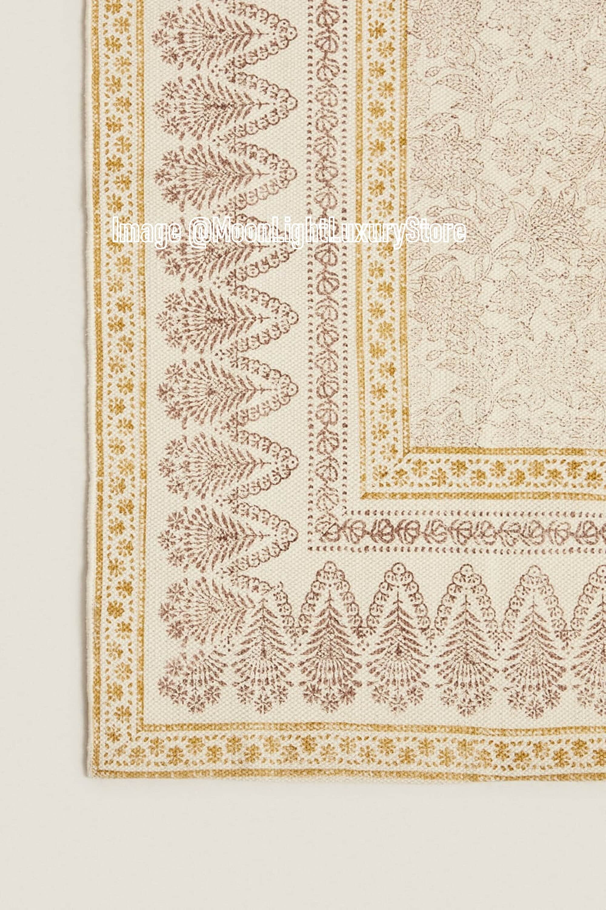 9x12 Ft Rug, Cotton Rug, Handmade Rug, Hand Block Printed Rug, Floor ...