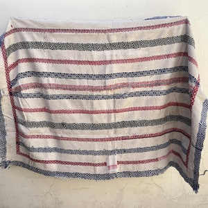 Antique Kantha Quilt Handmade Throw Hand Stitched Cotton Blanket Kantha Bedspread Reversible Vintage Quilt Bedcover Twin Indian Boho Blanket