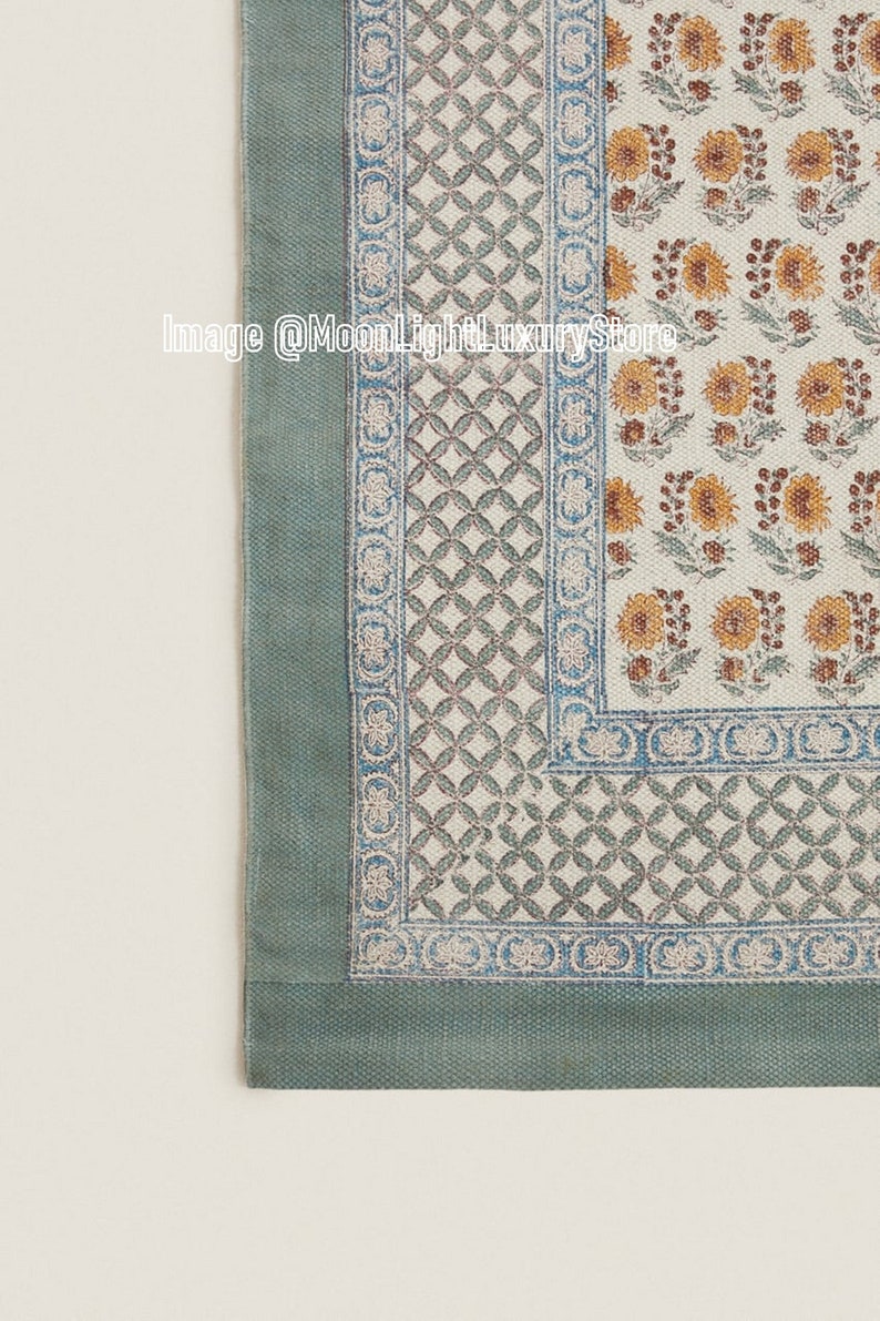 4x6 Ft Rug, Cotton Rug, Handmade Rug, Hand Block Printed Rug, Floor Area Rug, Boho Rug, Hand ...