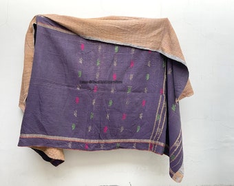 Vintage Kantha Quilt Hand stitched Quilt Reversible Kantha Throw Indian Ralli Quilt Handmade Antique Kantha Bedspread Boho Cotton Quilt