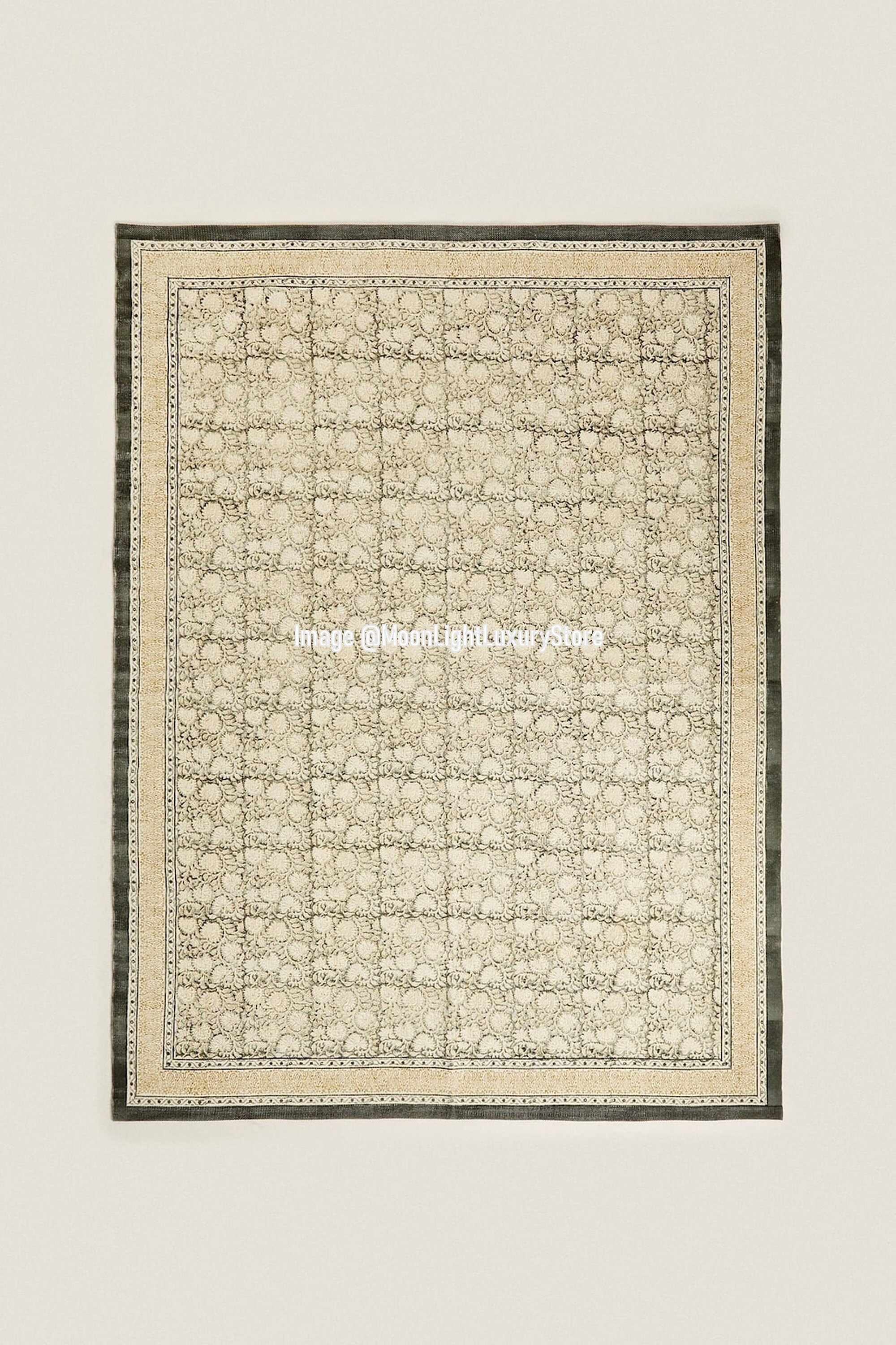 8x10 Ft Rug, Cotton Rug, Handmade Rug, Hand Block Printed Rug, Floor ...