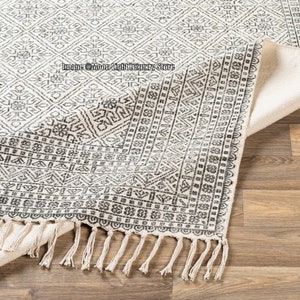 5x8 Ft Rug, Cotton Rug, Handmade Rug, Hand block Printed Rug, Floor Area Rug, Boho Rug, Hand woven Rug, Decorative Rug, Indian Rug Carpet