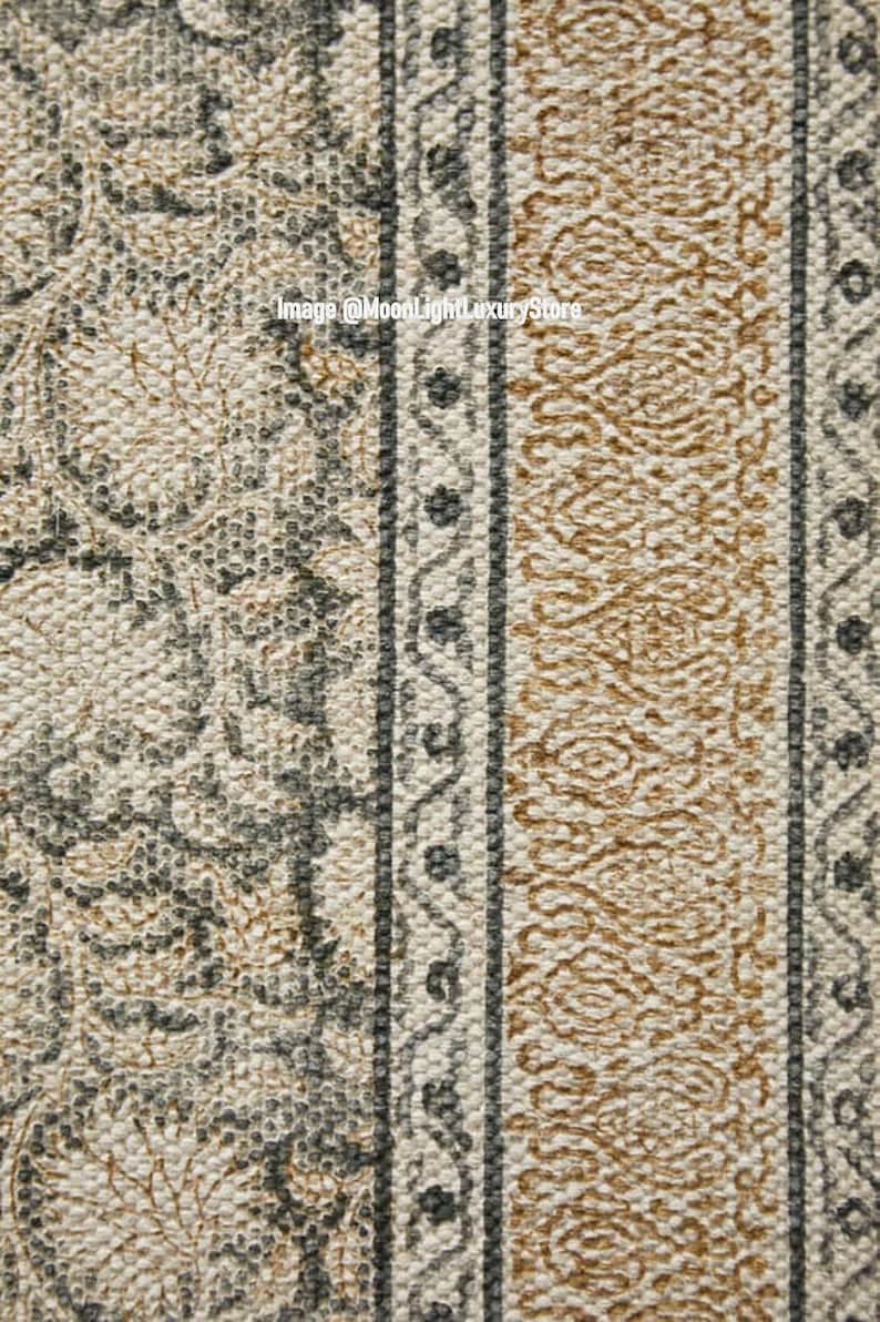 4x6 Ft Rug, Cotton Rug, Handmade Rug, Hand block Printed Rug, Floor Area Rug, Boho Rug, Hand woven Rug, Decorative Rug, Indian Rug Carpet image 8