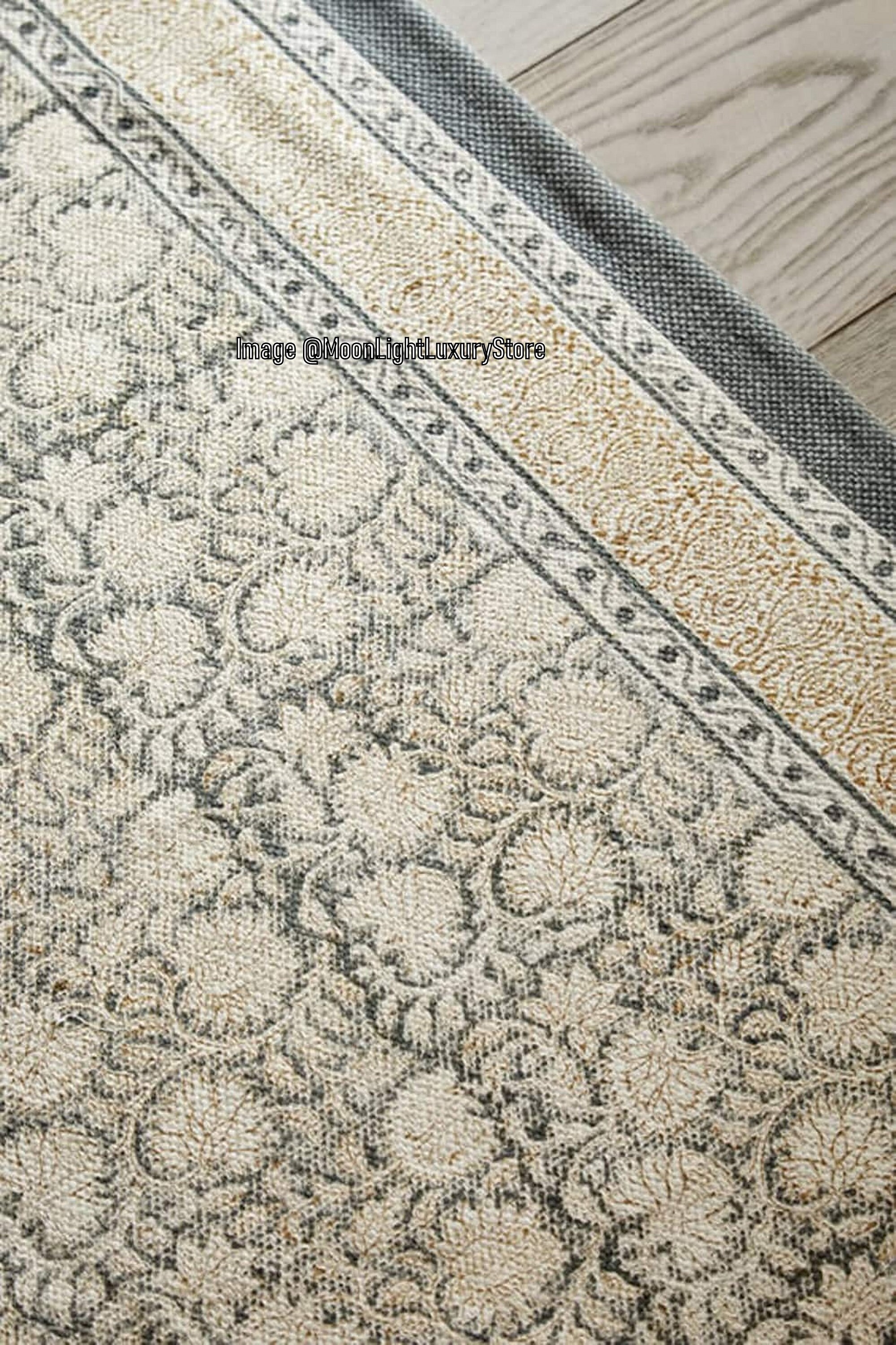 8x10 Ft Rug, Cotton Rug, Handmade Rug, Hand Block Printed Rug, Floor ...