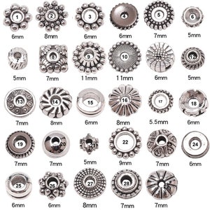 Bulk You Pick Assorted Style 100 pcs Antique Tibetan Silver Rondelle Loose Round Daisy Donut Spacer Metal Beads for DIY Jewelry Making zdjęcie 1