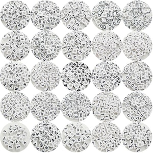 50 pçs A-Z separado escolher carta cubo solto espaçador quadrado branco acrílico ortografia alfabeto contas para diy pulseira colar jóias fazendo 6x6mm
