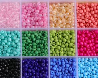 20 Grams Assorted Opaque 39 Colors 12/0 8/0 6/0 Loose Spacer Czech Glass Slimming Waist Seed Beads for DIY Jewelry Craft Making 2mm 3mm 4mm