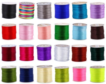2mm (45M/roll) Forte braided Macrame Silk Satin Nylon Chinois Knot Rattail Cord Rope DIY Jewelry Making Beading String Thread Wire Spool