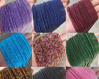 1 full strand surtido 2mm 190pcs Small Natural Loose Semi Precious Polished Micro Round Gemstone Seed Stone Beads for Jewelry Making 15.5 "