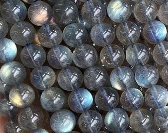 1 filo intero 15,5" naturale sciolto genuino rotondo semi prezioso naturale liscio arcobaleno labradorite grigio perline di pietre preziose 4mm 6mm 8mm 10mm 12mm