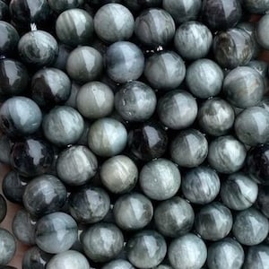 Genuine Natural A Grade Loose Round Hawk&#39;s Eye Healing Energy Stone Gemstone Beads for DIY Jewelry Making 6/8/10/12mm Full Strand 15&quot;