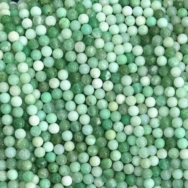 1 Full Strand 15.5" Genuine Natural Loose Round Healing Chrysoprase Gemstone Australia Jade Beads for DIY Jewelry Making 4mm 6mm 8mm 10mm