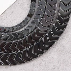1 Full Strand Genuine Natural Loose Round Smooth Black Hematite V Arrow Shape Stone Gemstone Beads for DIY Jewelry Making 4mm 6mm 8mm 10mm