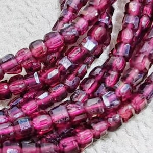 2mm 1 Full Strand Genuine Real Natural Loose Micro Faceted Cube Dice Square Garnet Beads Healing Gemstone Beads for Jewelry Making